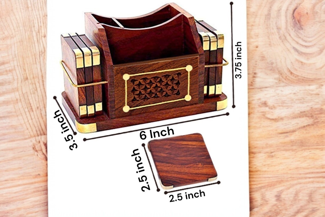 Business Card Holder with Coasters Set - Image 3