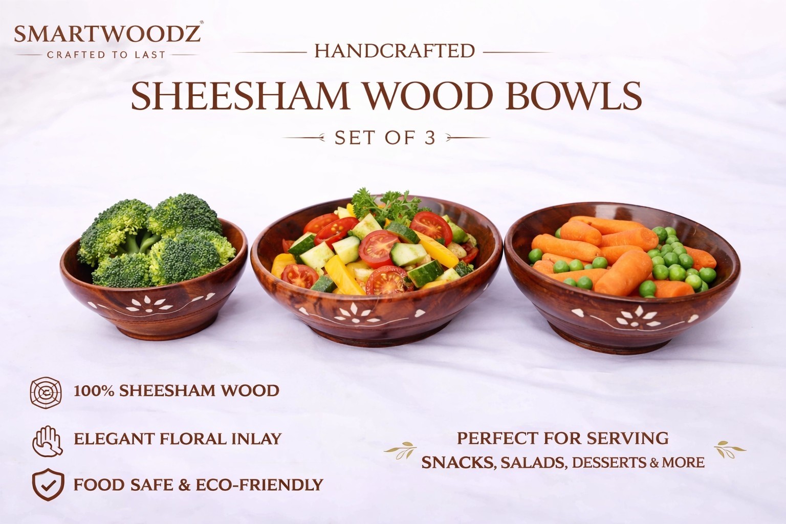 Wooden Bowl Set of 3 - Image 4