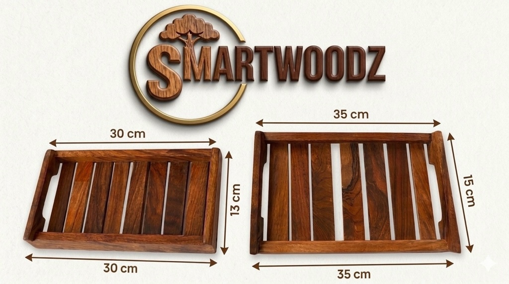 Wooden Serving Trays with Handles - Image 4