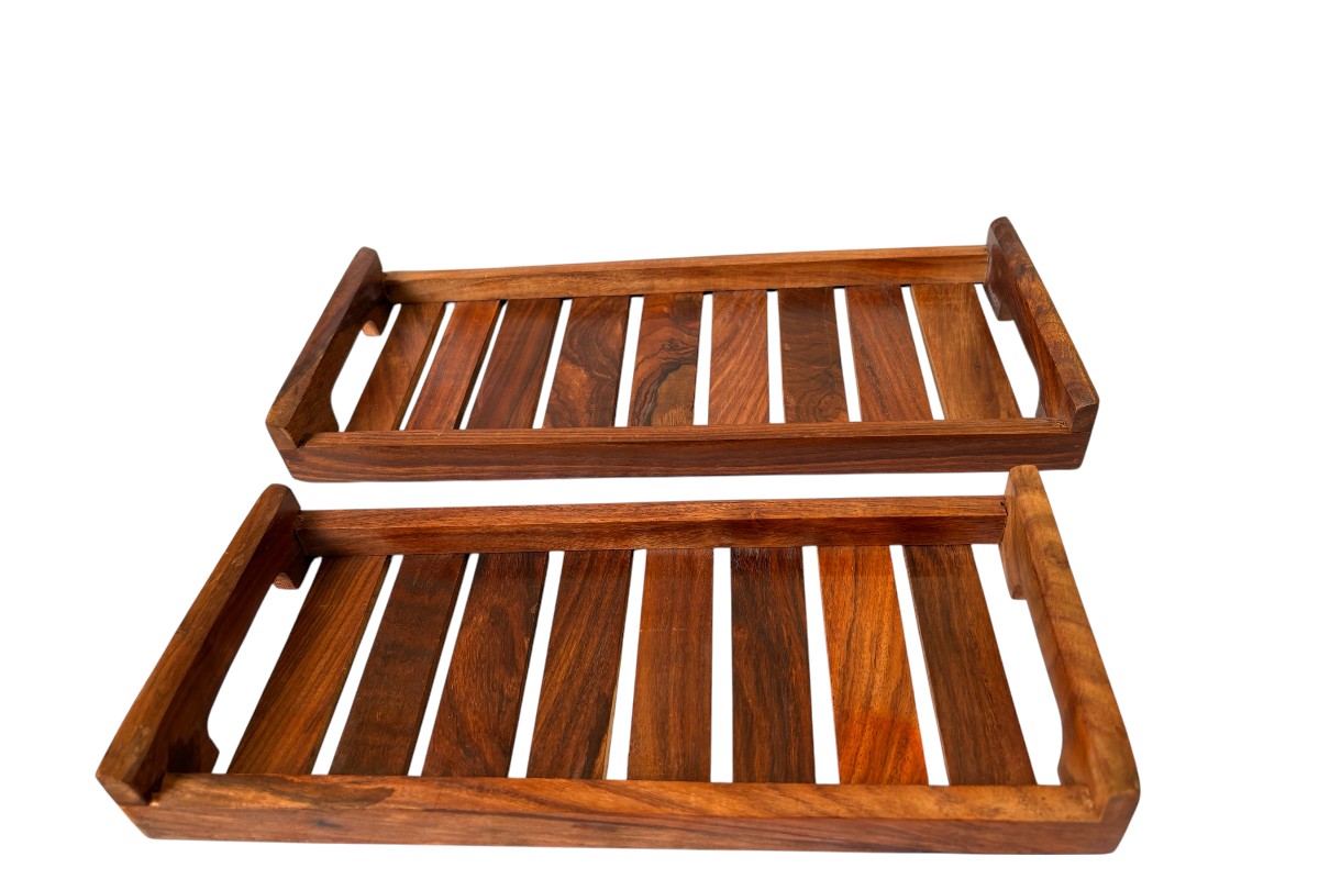 Wooden Serving Trays with Handles