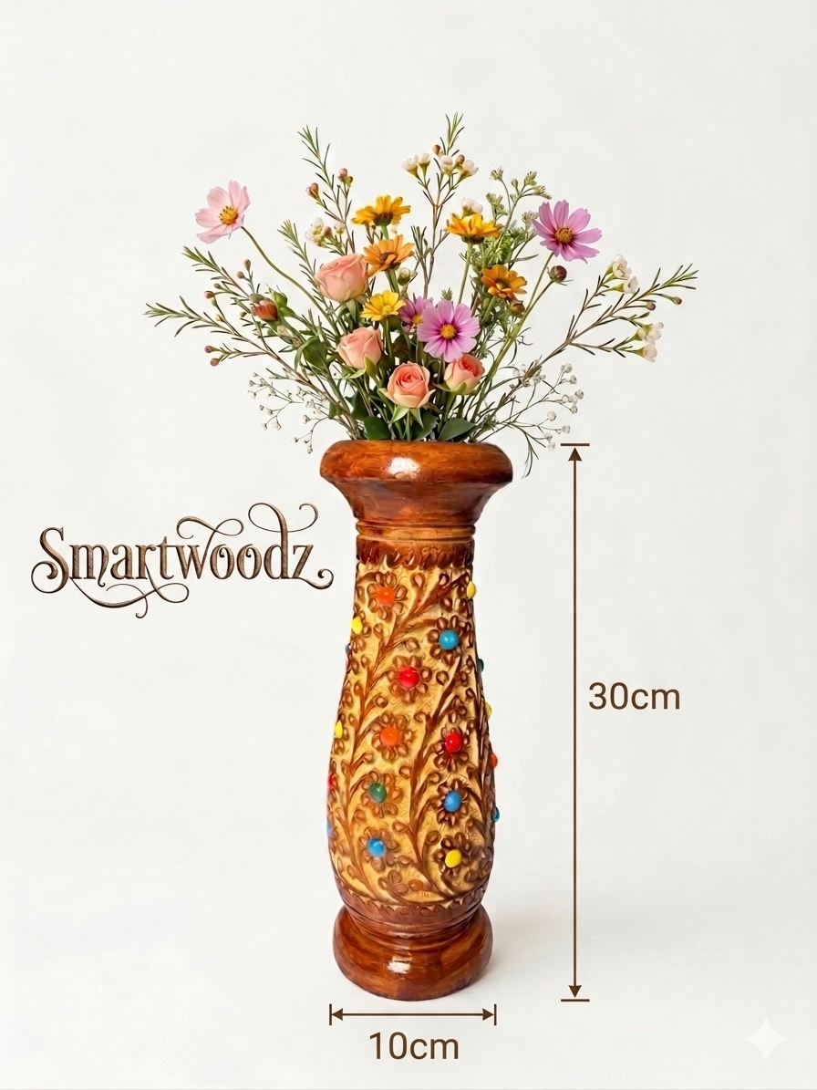 Wooden Flower Vase - Image 3