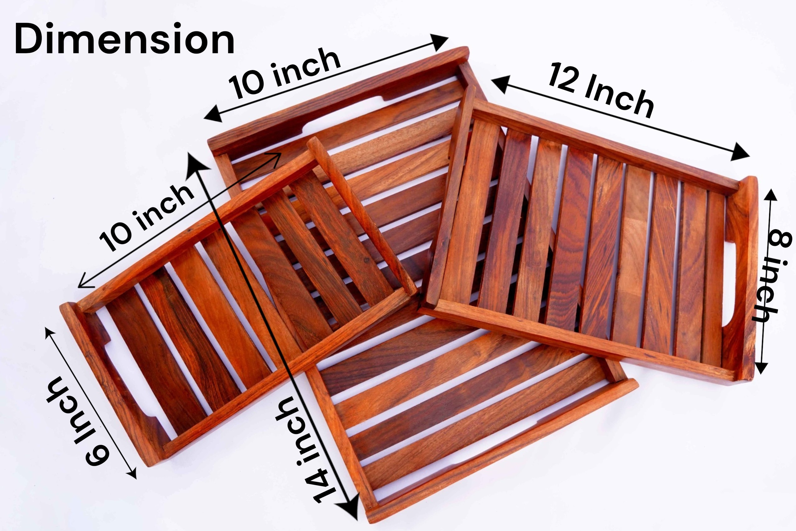 Wooden Serving Trays with Handles - Image 3